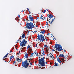 Girls Chick Printed Short Sleeve Casual Dress