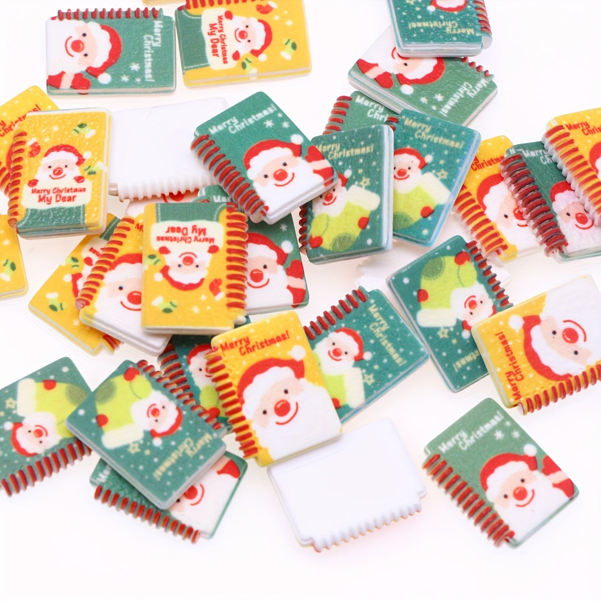 4pcs Resin Notebooks Dollhouse Christmas Decorations
