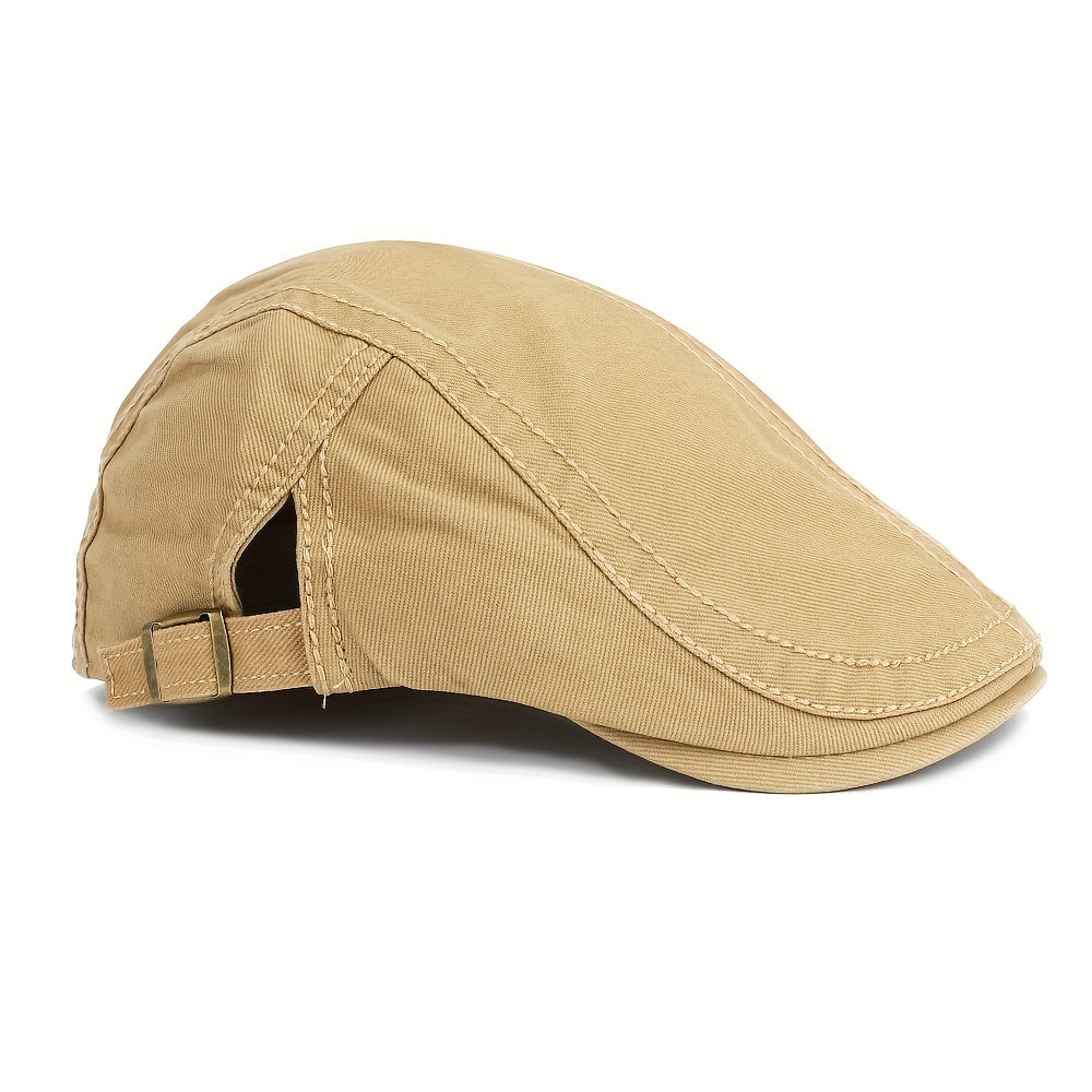 Men's Newsboy Hat Retro Forward Hat Casual Beret Solid Big Brother Hat
