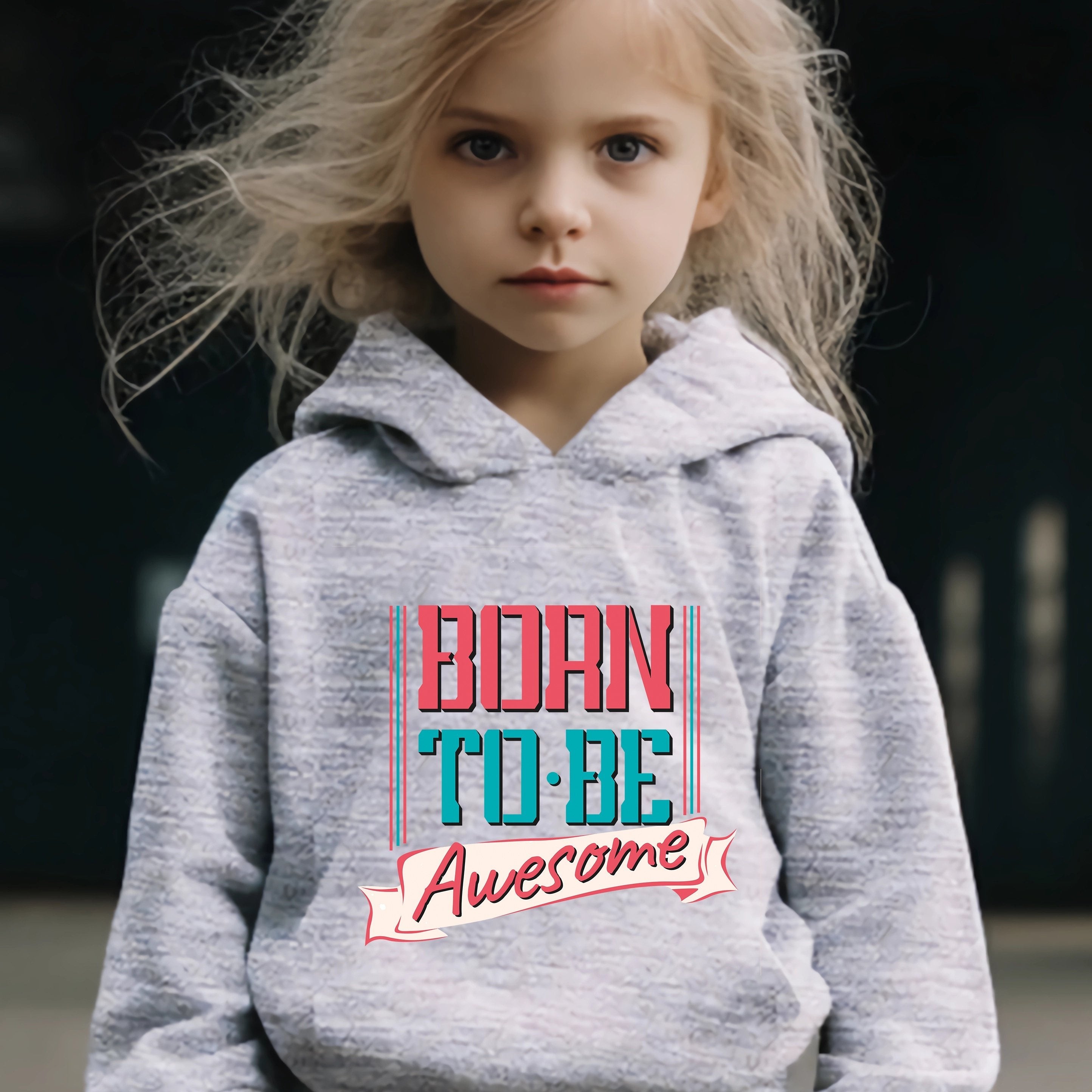 2pcs Born To Be Awesome Girls Hoodies Jogger Pants Set Sports