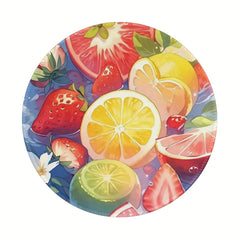 Fruit Pattern Round Mouse Pad 20x20cm for Games & Office
