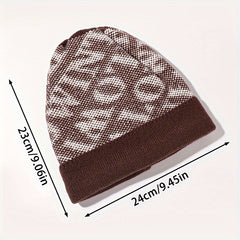 Men's Winter Warm Hat Letter Pattern Beanie Hat Coldproof Knitted Hat