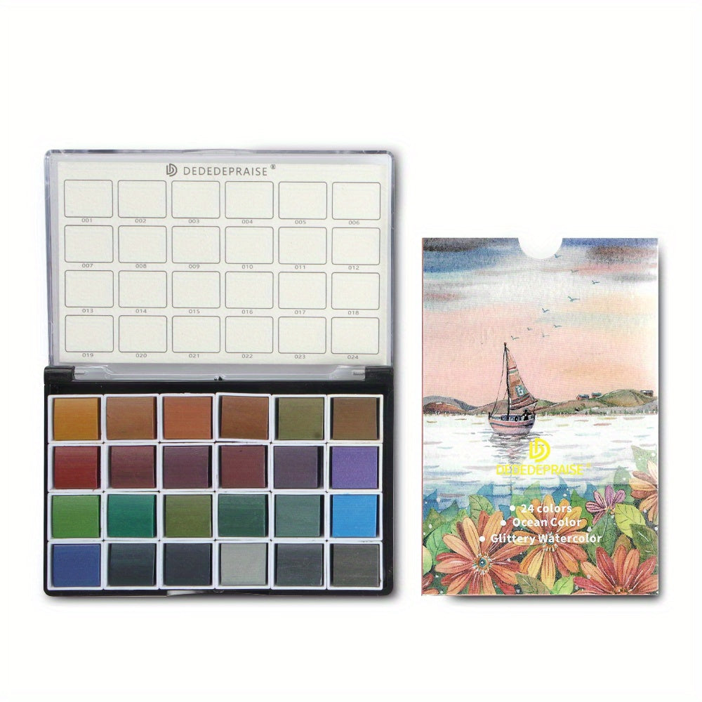 Watercolor Paints Portable Art Kit For Students - 24 Professional Artist Art Set