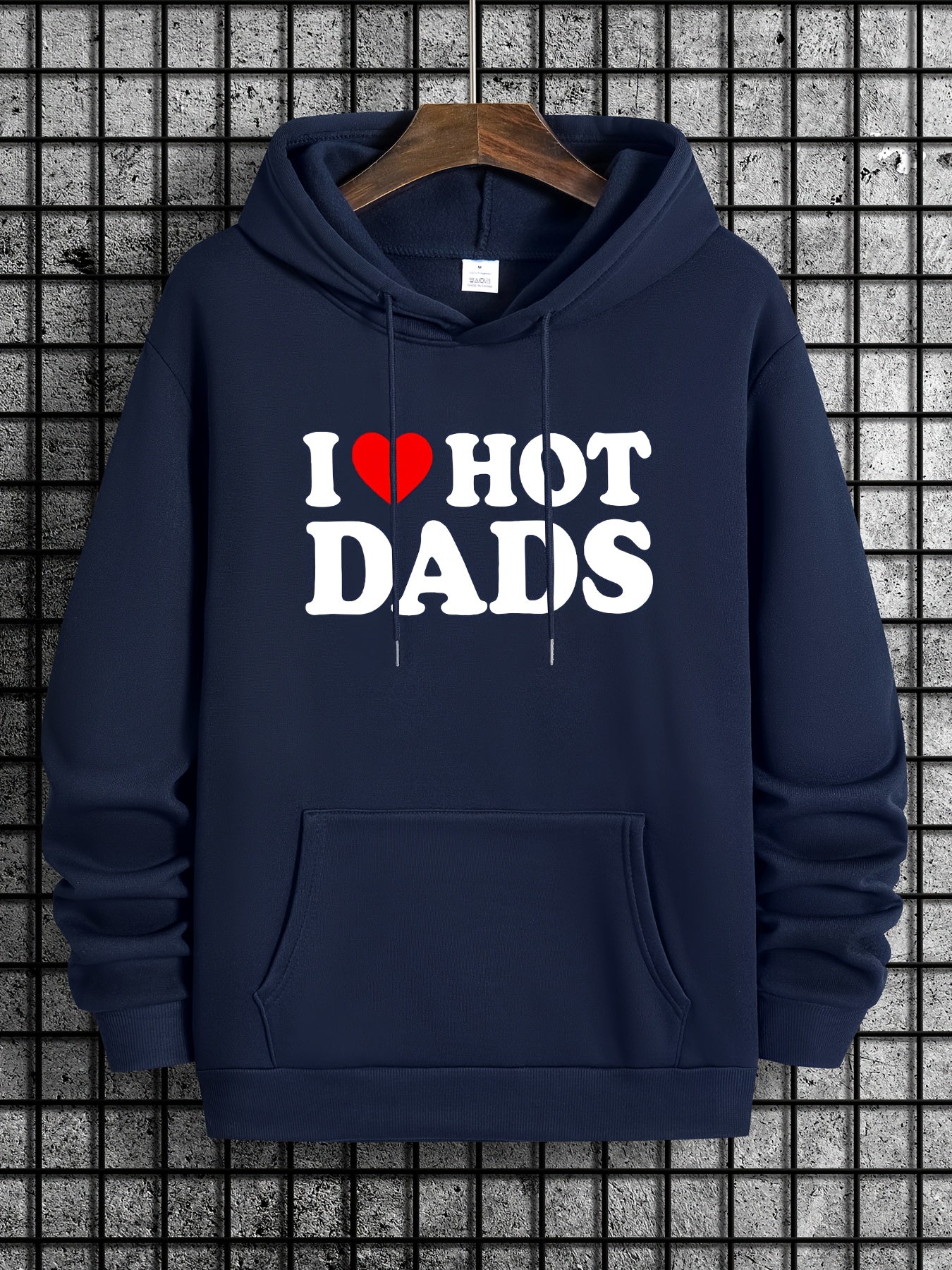 Hot Dads Funny Letter Print Hoodie for Men