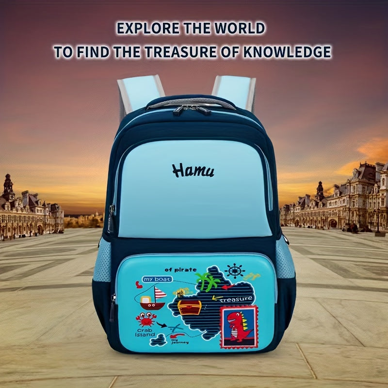 Dino Map Youth Backpack - Breathable & Waterproof