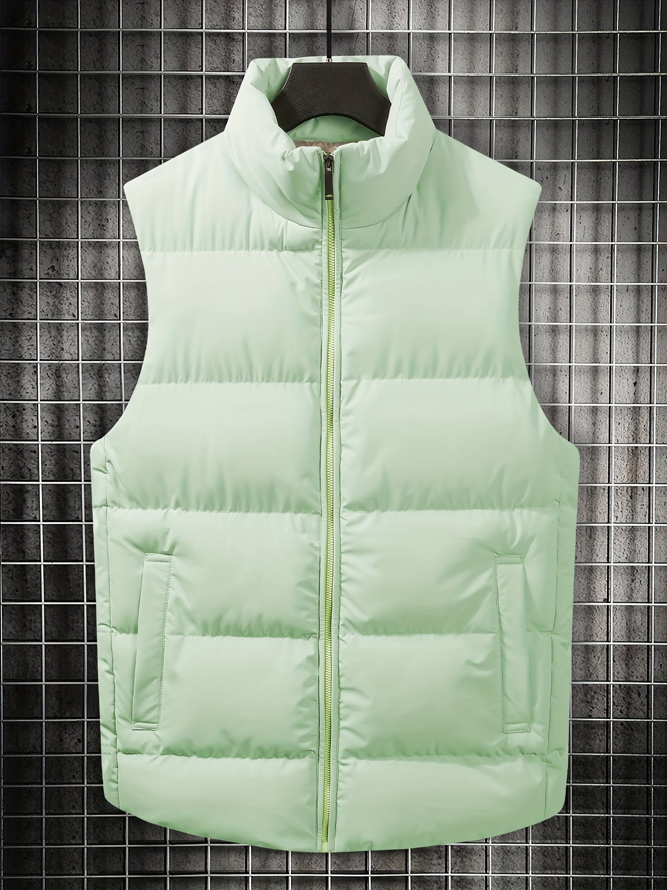 Men's Stand Collar Zip Up Vest for Fall Winter