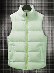 Men's Stand Collar Zip Up Vest for Fall Winter