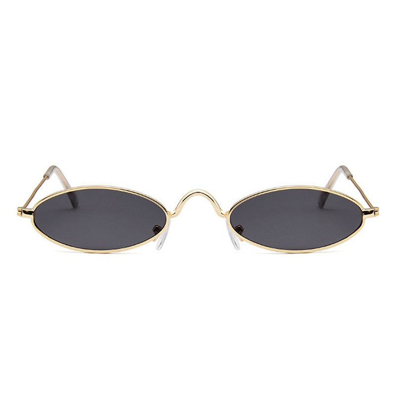 Small Oval Sunglasses Thin Metal Frame