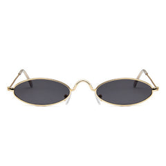 Small Oval Sunglasses Thin Metal Frame