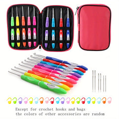 2mm 6mm Portable Crochet Set with Powder Bag Soft Handle Ergonomic Handle