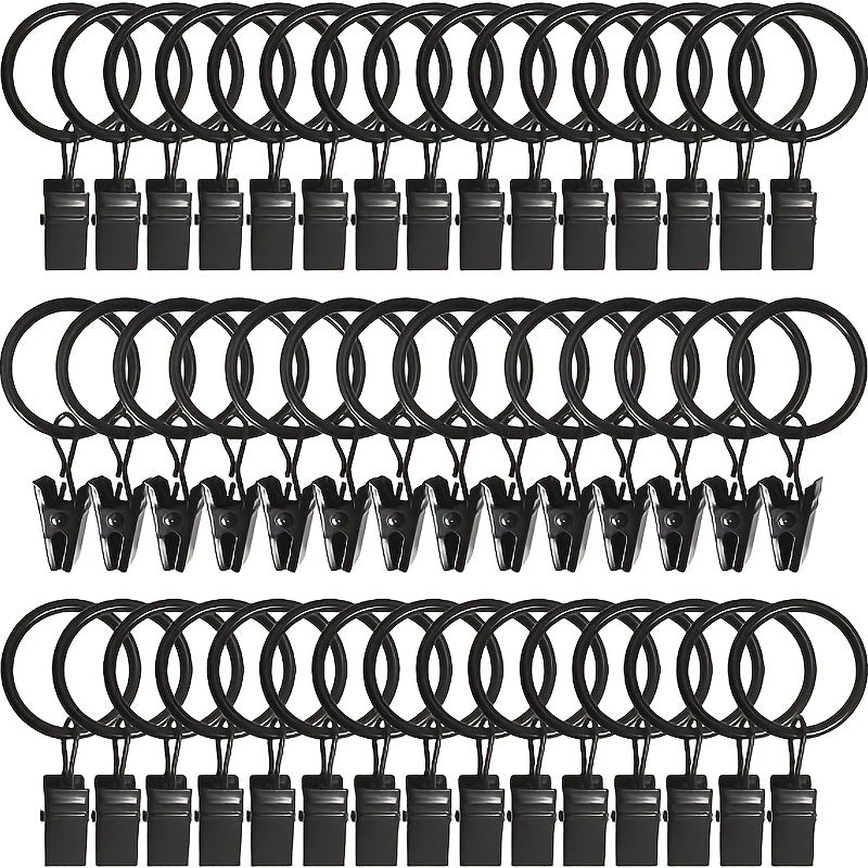 Curtain Rings With Clips 30-50pcs Hooks Clip Rings Curtain Accessories
