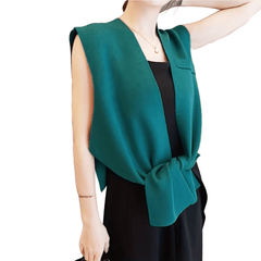 Green Elastic Wrap Vest Sleeveless Shawl for Women