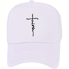 Faith Cross Print Baseball Cap Unisex Solid Sunshade Dad Hats