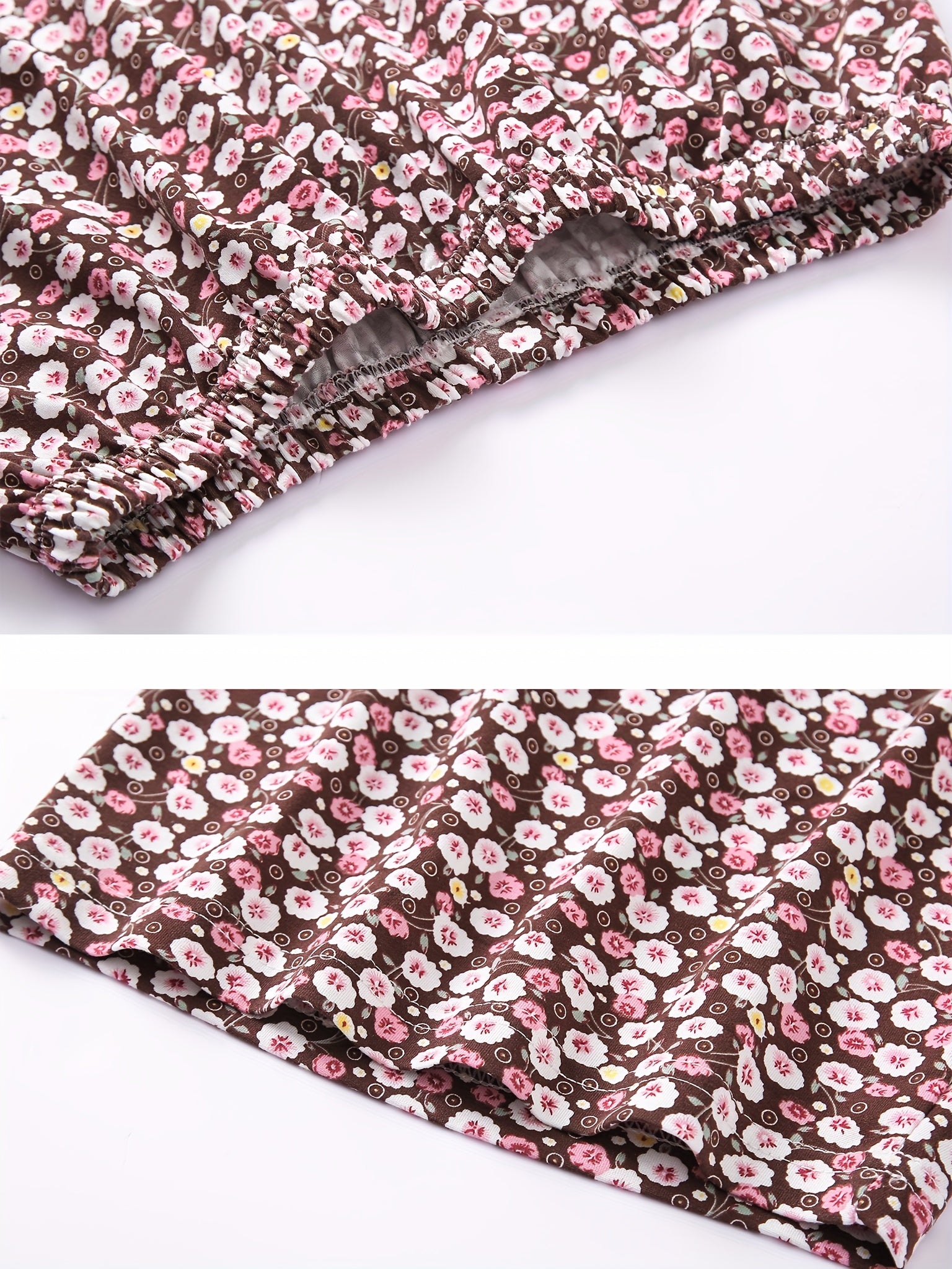2 Pack Plus Size Pajama Bottoms Set Floral Print High Stretch