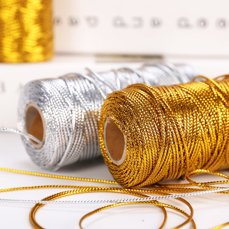 100M Golden Silvery Tag Wire Non elastic Line Ribbons For Flower Wrapping