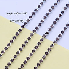 6 Pcs Claw Rhinestone Chain for DIY Nail Art, Shoes, Clothing
