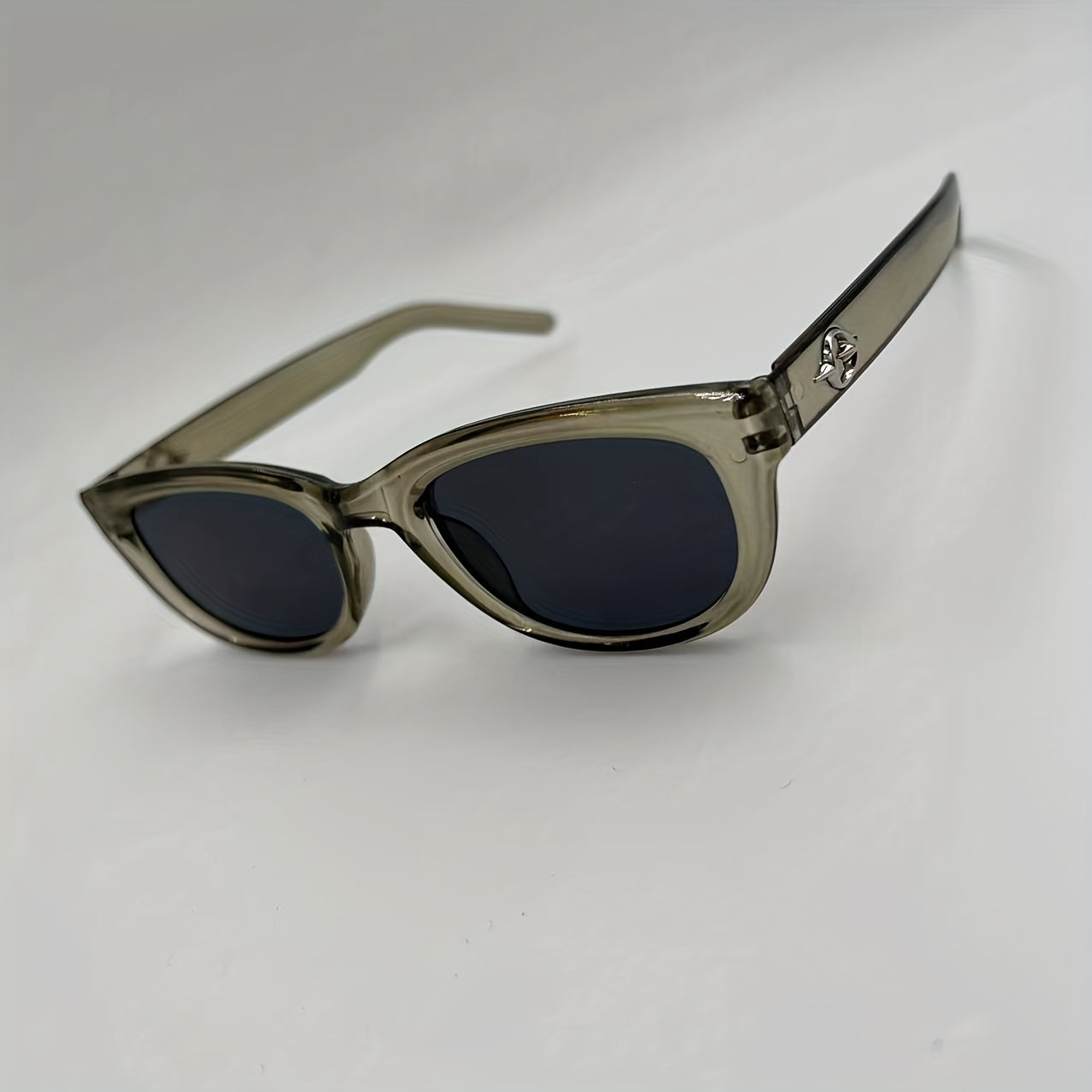 Y2K Square Jelly Sunglasses Metal Planet Decor UV400