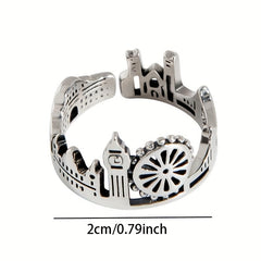 Castle Shaped Opening Ring for Men and Women