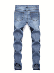 Men's Ripped Distressed Skinny Jeans Stretchy Washed Denim Pants