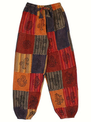 Patchwork Print Boho Pants Joggers