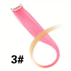 8 Cm Long Straight Hair Extensions Synthetic Hair Pieces for Women Girls Party