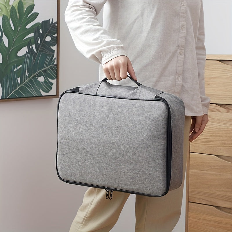 Double Layer Storage Travel Bag Lightweight Document Zipper Bag
