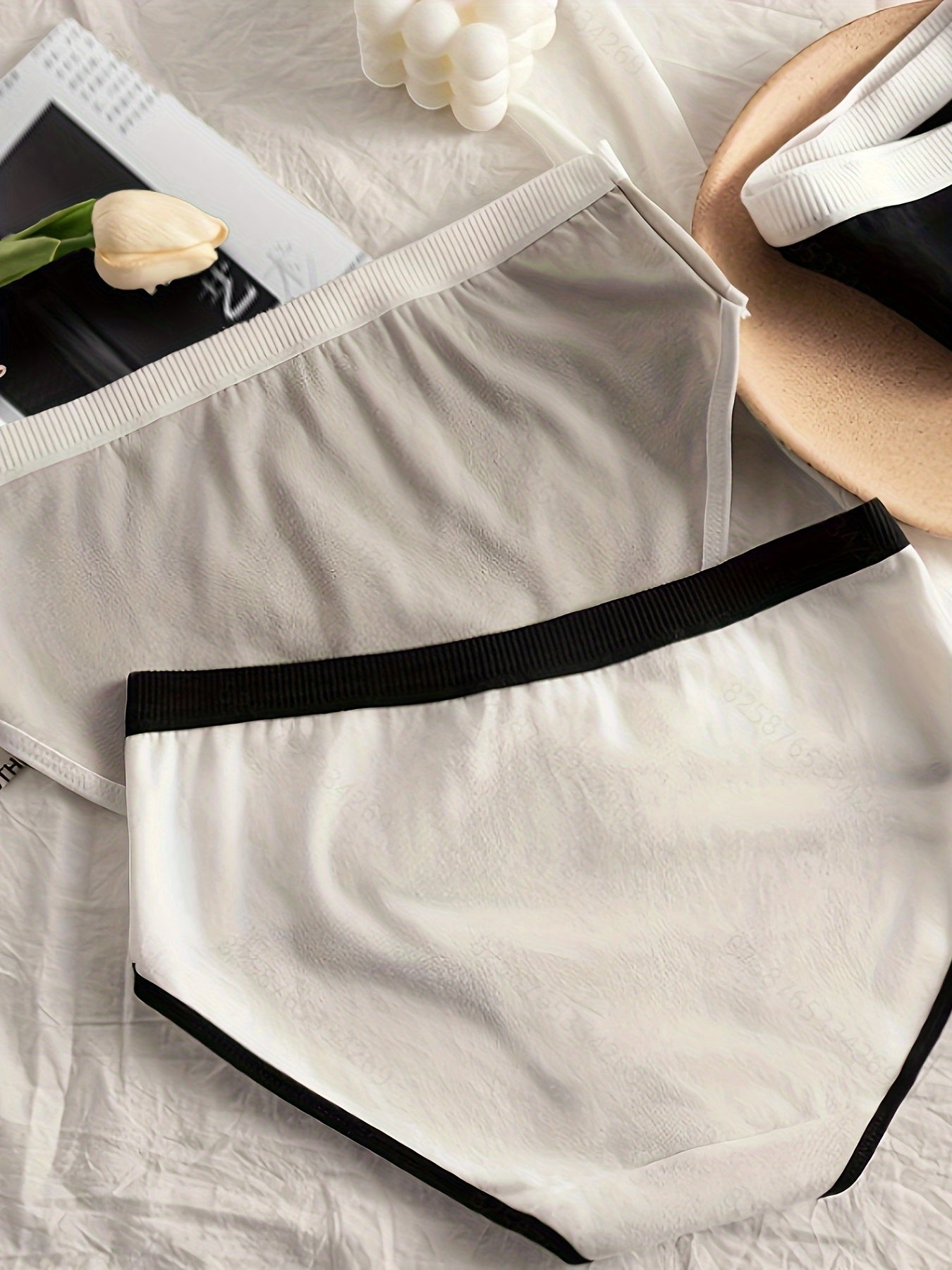 3pcs Colorblock Briefs Comfy & Stretchy Intimates Panties Womens Lingerie