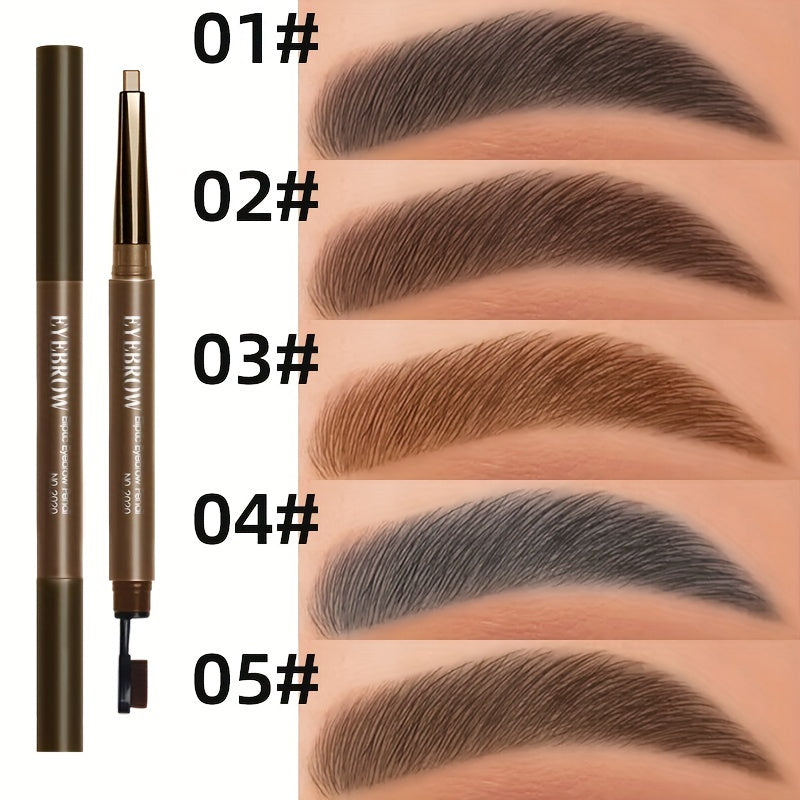 Dual Head Eyebrow Pencil Waterproof Long Lasting with Powder
