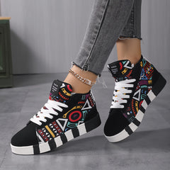 Graphic Pattern Lightweight Breathable Skate Shoes