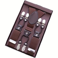 Men's Elastic Adjustable Y Back Clip on Suspenders