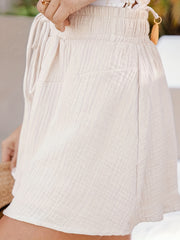 Solid Drawstring Shorts for Women