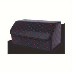 1pc Car Trunk Storage Box PU Leather Organizer Dustproof Lid Supplies