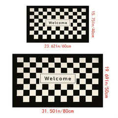 Plaid Mat Halloween Decoration, Non-slip Entry Mat for Home