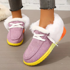 Winter Warm Flat Shoes Low Top Non slip Thickened Warm Sneakers Women's Footwear