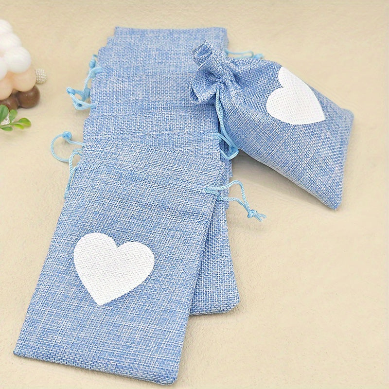 10pcs Love Linen Western Wedding Candy Bag Bundle Gift Bag