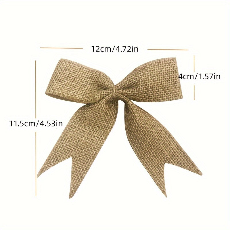 3PCS Burlap Christmas Bow Wedding Home Decor Supplies