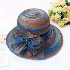 Breathable Gradient Organza Flower Bucket Hat