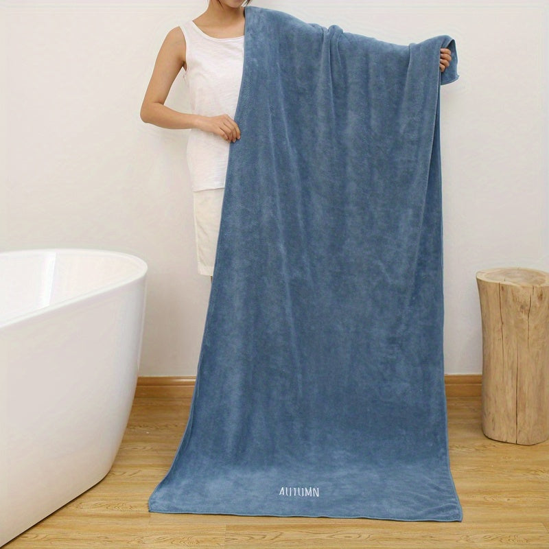 Embroidered Bath Towel Coral Fleece Soft Absorbent Towel