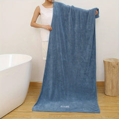 Embroidered Bath Towel Coral Fleece Soft Absorbent Towel