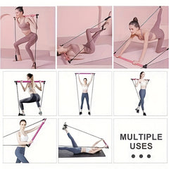 Pilates Bar with Tension Ropes for Full Body Fitness