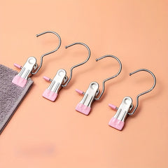 4pcs Hookless Clip Dormitory Storage Hat Underwear Drying Rack