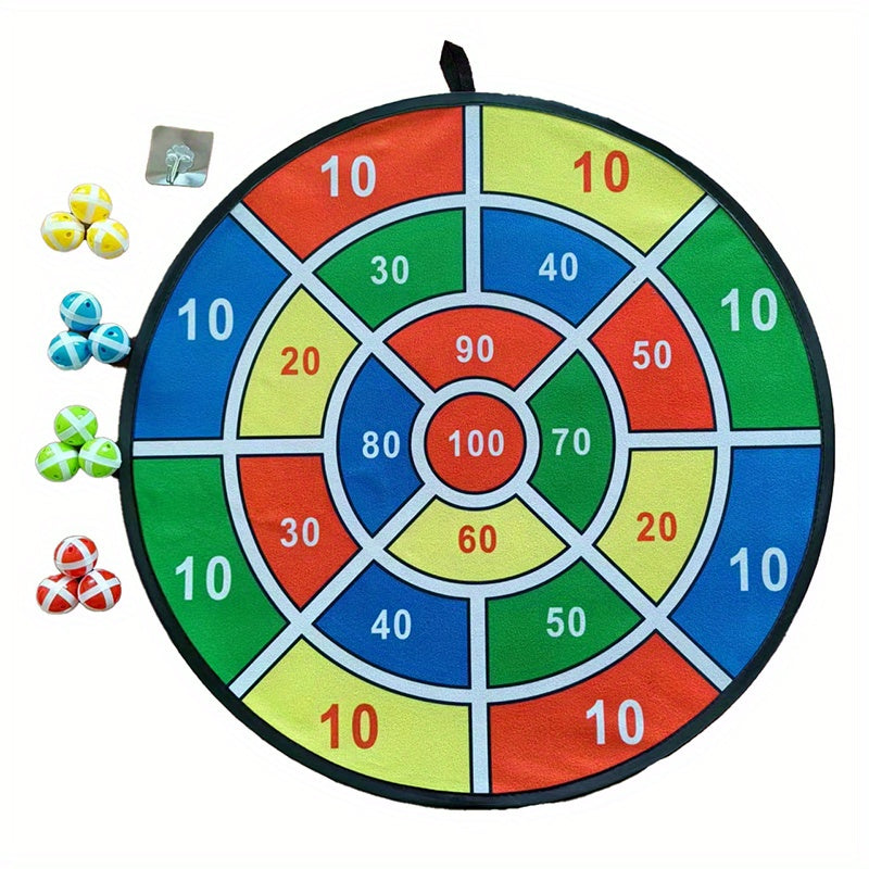 Kids Dart Board Set with 12 Sticky Balls - Indoor Outdoor Fun Game for Ages 3-12