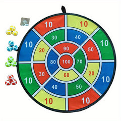Kids Dart Board Set with 12 Sticky Balls - Indoor Outdoor Fun Game for Ages 3-12