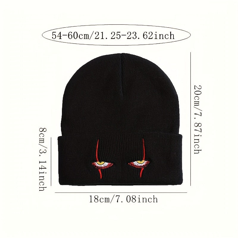 Men's Cartoon Scary Eyes Knit Beanie Hat