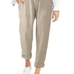Drawstring Waist Loose Pants Casual Patched Pocket Pants