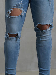 Men's Ripped Slim Pencil Pants