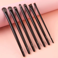6 pcs Eye Makeup Brush Set with Angled Brow Precision and Detail Brushes