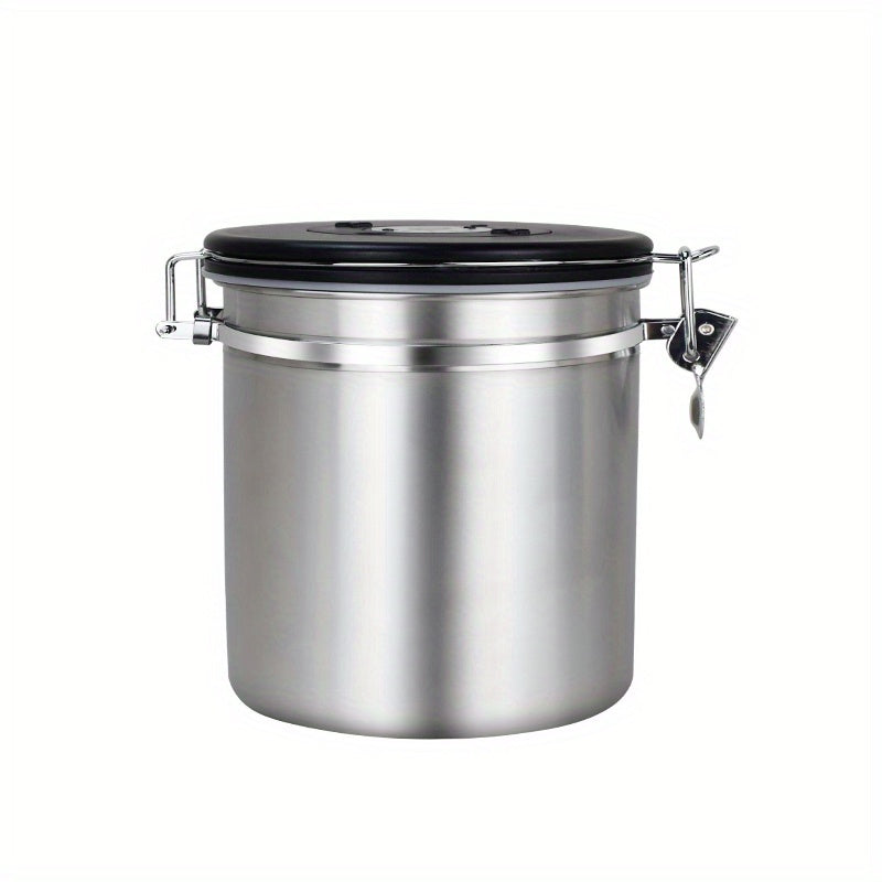 Stainless Steel Coffee Bean Sealed Jar with Measuring Spoon