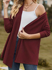 Jacquard Open Front Cardigan