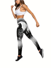Wolf Print Tank Top & Leggings Yoga Outfit Set